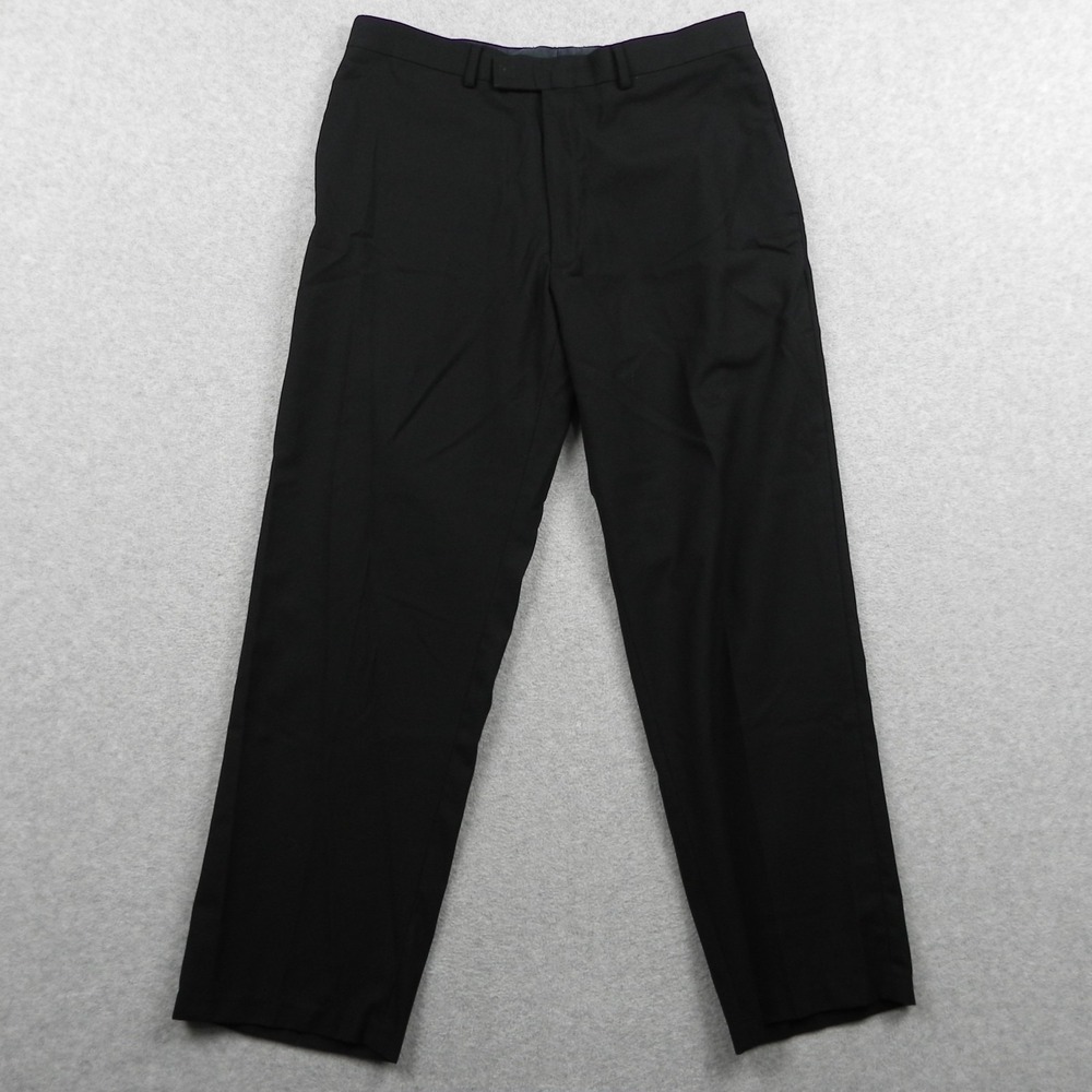 Kenneth Cole Reaction Pants Mens 34x29 Dress Suit Formal Flat Front Black